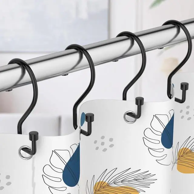 Alt view image 2 of 7 - Goowin Shower Curtain Hooks, 12 Pcs S Shape Shower Curtain Rings, Rustproof Black Shower Curtain Rings, Multi-Functional Shower Hooks for Shower Curtain, Kitchen Utensils, Clothing, Towels, Black