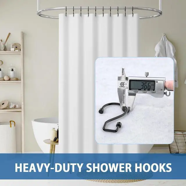 Alt view image 5 of 7 - Goowin Shower Curtain Hooks, 12 Pcs S Shape Shower Curtain Rings, Rustproof Black Shower Curtain Rings, Multi-Functional Shower Hooks for Shower Curtain, Kitchen Utensils, Clothing, Towels, Black