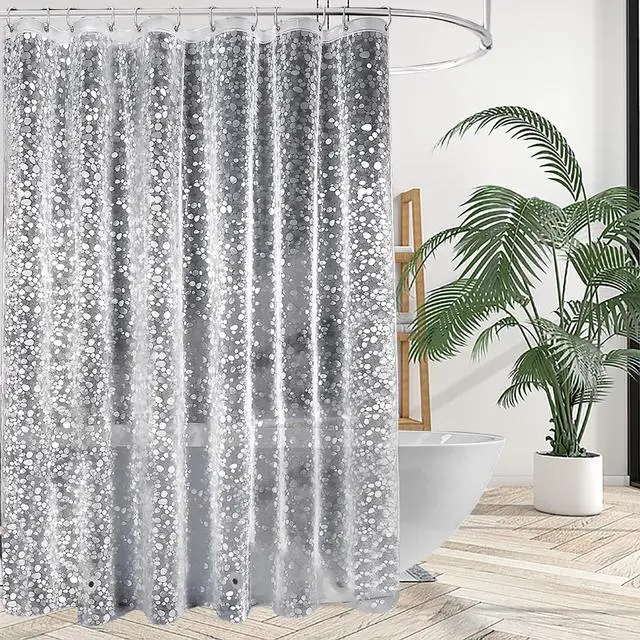 Main image of Shower Curtain Liner, Waterproof EVA 3D Shower Curtains with Duty Heavy Bottom Magnets and Rust Proof Grommets, Weighted Shower Liner for Shower Stall, Bathtubs