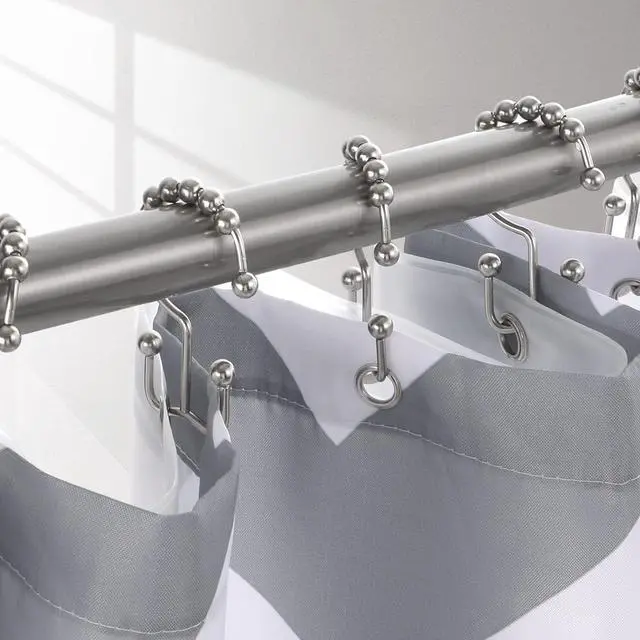 Alt view image 4 of 7 - TOPROD Shower Curtain Hooks Rings Shower Curtain Hangers for Bathroom Hooks | Brushed Nickel,Stainless Steel,Rust Proof ,Durable,Free Gliding, Kitchen, Wardrobe,Set of 12