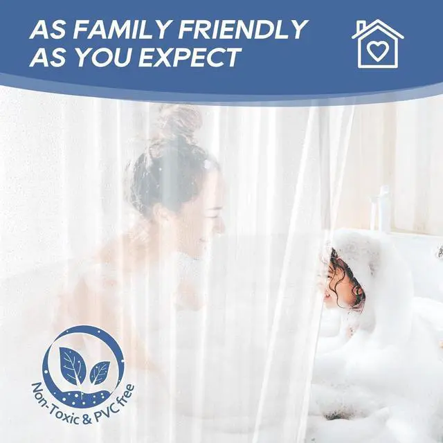 Alt view image 5 of 7 - downluxe Clear Shower Curtain Liner with Magnets, Clear Shower Liner, 72" W x 78" L Lightweight Shower Curtains for Bathroom