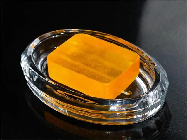 Alt view image 2 of 6 - Glass Soap Dish for Bathroom Countertop, Shower, Kitchen Sink, Oval Heavy Bar Soap Holder with Raised Ridges, Transparent, 1 Pack