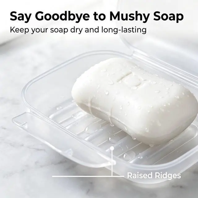 Alt view image 5 of 7 - Travel Soap Case Soap Dish Bar Holder Container Box for Shower Bathroom Outdoor Trip Gym Camping School Vonpri (Without Bag Clear)