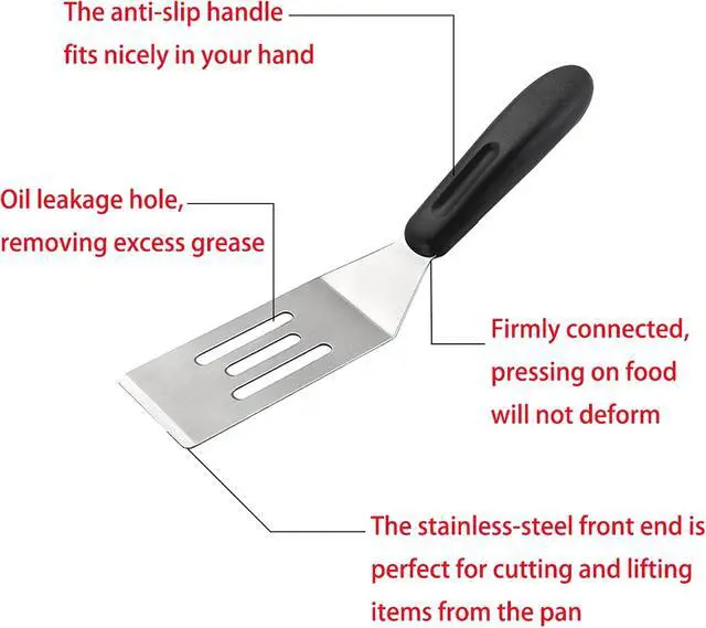 Alt view image 4 of 7 - Small Metal Spatula, Stainless Steel Mini Turner for Baking(1) | Brownie, cookie, lasagna, pancakes & cake. Cutter & serve turner. Flipping & cooking. Durable professional grade.