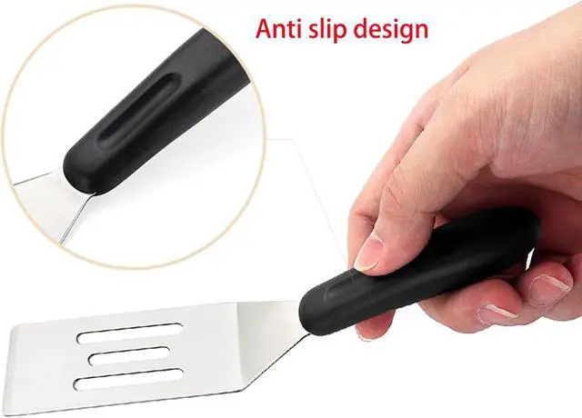 Alt view image 6 of 7 - Small Metal Spatula, Stainless Steel Mini Turner for Baking(1) | Brownie, cookie, lasagna, pancakes & cake. Cutter & serve turner. Flipping & cooking. Durable professional grade.