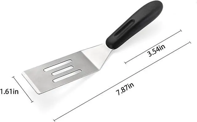 Alt view image 7 of 7 - Small Metal Spatula, Stainless Steel Mini Turner for Baking(1) | Brownie, cookie, lasagna, pancakes & cake. Cutter & serve turner. Flipping & cooking. Durable professional grade.