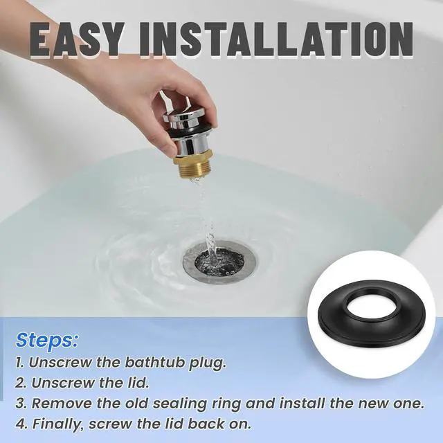 Alt view image 6 of 7 - 5 Pcs Tub Stopper Gasket for Bathtub Pop Up Drain Assemblies Replaces Stopper Bathtub Drain Gasket for Tip Toe Style Bathtubs Stoppers Bathtubs Plug Gaskets(2-1/16 in. x 1 in. x 1/4 in)