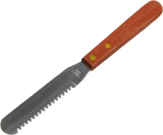 Main image of Chef Craft Select Stainless Steel Cut and Spread Knife, 4 inch blade 8 inches in length, Wood Handled