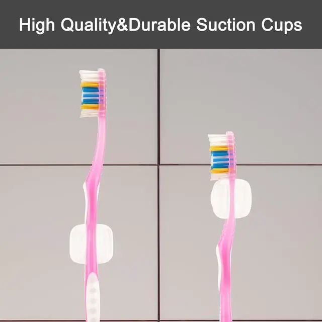 Alt view image 4 of 6 - 6 PCS Suction Cup Toothbrush Holder for Mirror, Electric Toothbrush Head Hanger Wall Mounted for Bathroom, Waterproof Multifunctional Hook for Towel, Key and Razor Clear