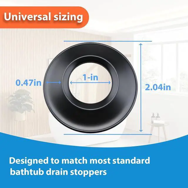Alt view image 3 of 6 - 3 Pack Tub Drain Stopper Gasket, Stopper Bathtub Drain Gasket Replacement for tip Toe Style Drain cartridges(2-1/16 in. x 1 in. x 1/4 in)