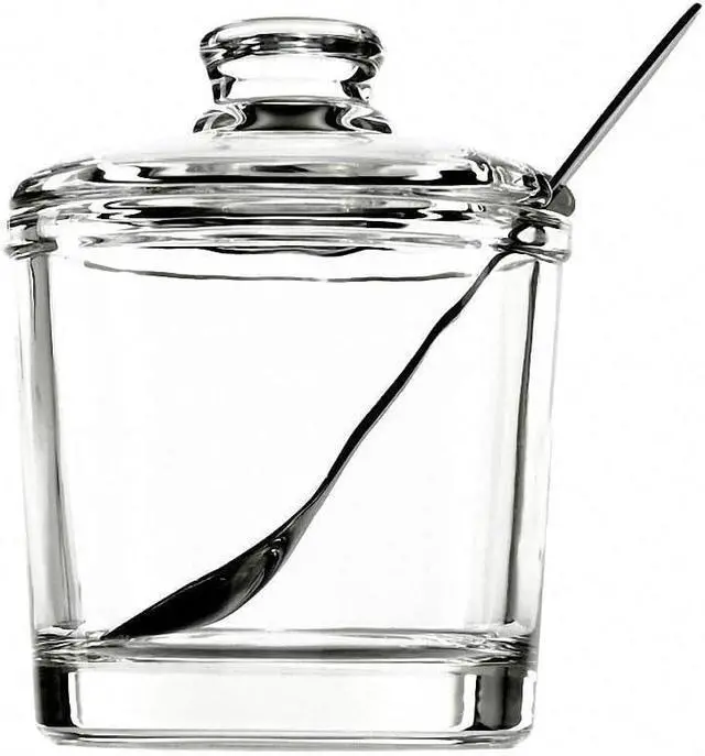 Main image of Glass Sugar Bowl with Lid and Spoon | Airtight Classic Design for Sugar, Salt, Pepper & Spices | Essential Kitchen & Dining Table Storage Container