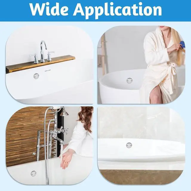Alt view image 6 of 7 - Universal Bathtub Overflow Cover, Two-Hole Overflow Drain Cover with Screws, Bathroom Tub Overflows Drain Plate Replacement for Most Bathtubs