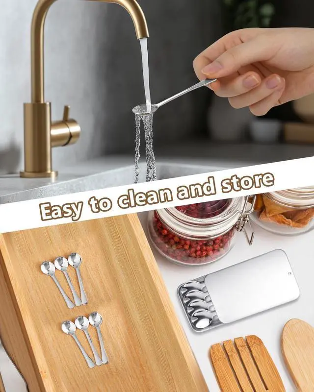 Alt view image 7 of 7 - 6PCS Tiny Spoons - Mini Stainless Steel Spoons 2.9 inch for Salt Jars Spice Jars, SUS 304 Food Grade Seasoning Spoon for Powder Spices, Pepper, Sugar, Coffee