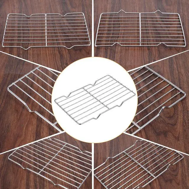 Alt view image 7 of 7 - Roasting Rack Stainless Steel Wire Rack for Baking Sheet 6.3 x 10.24 Inch Heavy Duty Wire Grate Oven Grill Oven Cooling Baking Racks with 4 Legs Rectangle Wire-Cooking Racks for Meat
