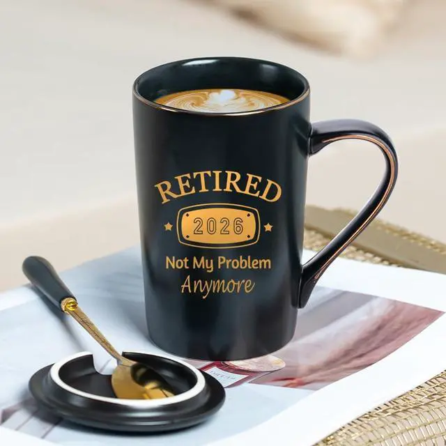 Alt view image 3 of 7 - Retirement Gift for Women Men, Best Gifts for Retirement, Retired 2026 Not My Problem Anymore Mug 14 OZ Matte Black