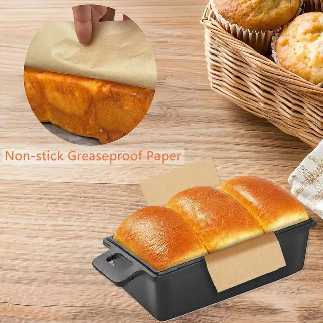 Alt view image 3 of 7 - 100 Pcs 8x4 in Loaf Pan Liners for Baking Bread Pan Parchment Paper | Disposable Non-Stick Bread Pan Liners, Pre Cut Unbleached Parchment Paper, Loaf Liners for Baking Toast Bread