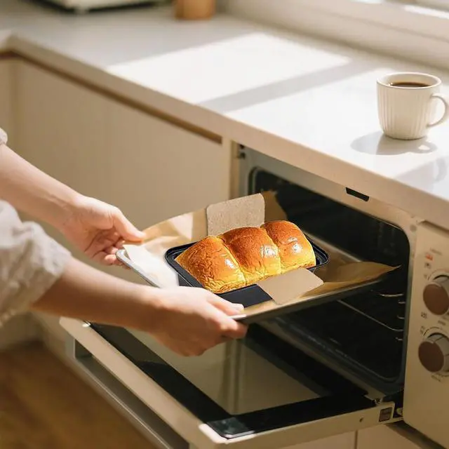 Alt view image 6 of 7 - 100 Pcs 8x4 in Loaf Pan Liners for Baking Bread Pan Parchment Paper | Disposable Non-Stick Bread Pan Liners, Pre Cut Unbleached Parchment Paper, Loaf Liners for Baking Toast Bread