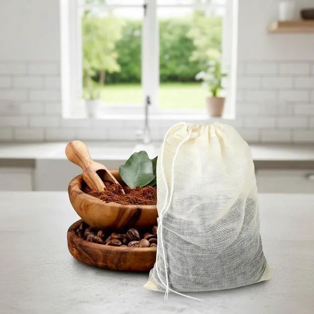 Alt view image 7 of 7 - Reusable Tea Bags for Loose Tea, 24Pcs 6x8 Inch Spice Bags for Cooking Muslin Tea-Bag Empty Cloth Sachet Bag with Drawstring