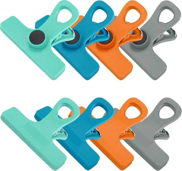 Main image of TACGEA Chip Clips, Magnetic Bag Clips with Air Tight Seal for Food Storage, 8 Pieces, Multicolor
