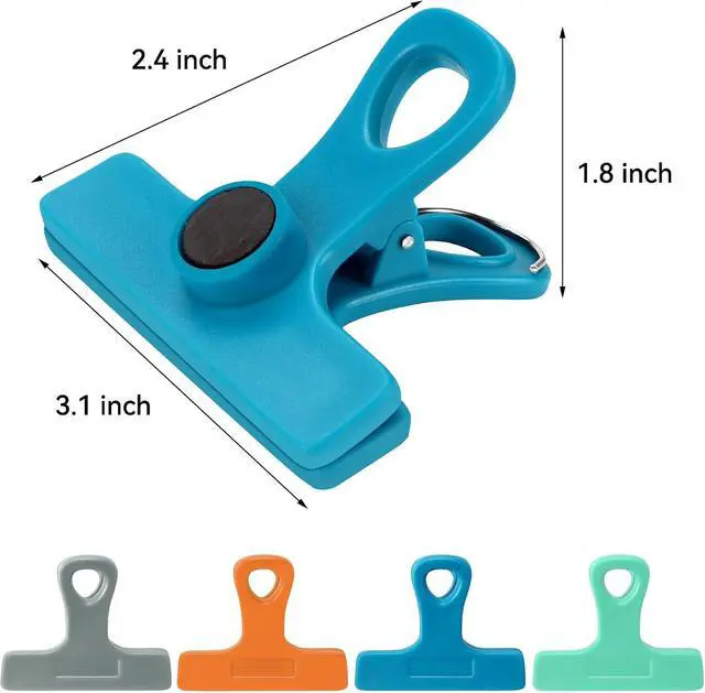 Alt view image 6 of 6 - TACGEA Chip Clips, Magnetic Bag Clips with Air Tight Seal for Food Storage, 8 Pieces, Multicolor