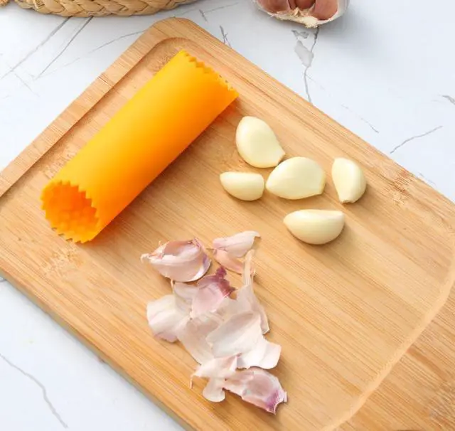 Alt view image 4 of 7 - 4Pcs Garlic Peeler Skin Remover Roller Keeper,Easy Quick to Peeled Garlic Cloves with Silicone Tube Roller Garlic Peeling Kitchen Tool(Red -2PCS/ Orange -2PCS)