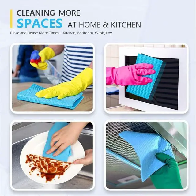 Alt view image 6 of 6 - AIDEA Swedish Dishcloths for Kitchen 10PK, Reusable Paper Towels 7"x6" | Swedish Dish Cloth for Washing Dishes, Sponge Cloths Kitchen, Absorbent Dish Rags, Swedish Dish Towels, Glasses Wipes