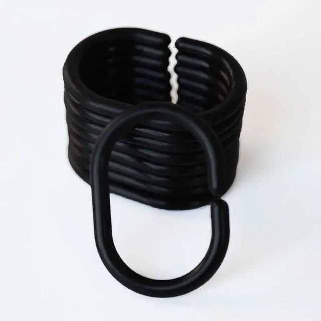 Alt view image 4 of 5 - Plastic Shower Curtain Hooks C Shape Shower Curtain Rings for Bathroom Shower Rod Window Curtains Hanger (Black, 12pack)