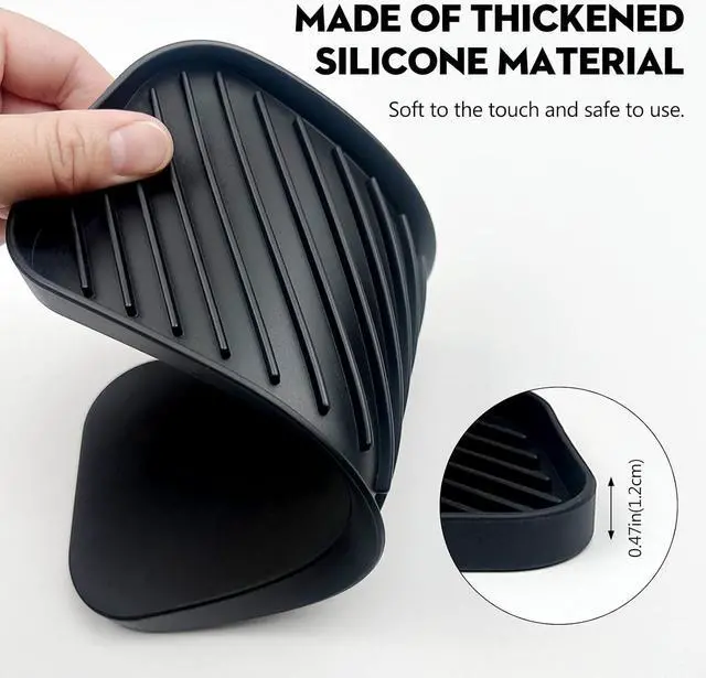Alt view image 4 of 7 - Silicone Sink Organizer Tray, Multi-Use Soap & Sponge Holder for Kitchen and Bathroom Countertops, Non-Slip Soap Dish(Black)