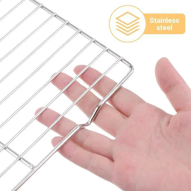 Alt view image 4 of 7 - Roasting Rack Stainless Steel Wire Rack for Baking Sheet 6.3 x 10.24 Inch Heavy Duty Wire Grate Oven Grill Oven Cooling Baking Racks with 4 Legs Rectangle Wire-Cooking Racks for Meat