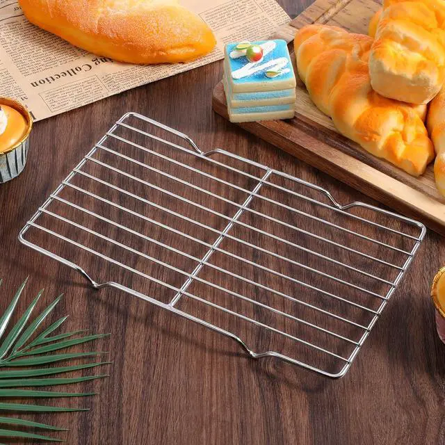 Alt view image 5 of 7 - Roasting Rack Stainless Steel Wire Rack for Baking Sheet 6.3 x 10.24 Inch Heavy Duty Wire Grate Oven Grill Oven Cooling Baking Racks with 4 Legs Rectangle Wire-Cooking Racks for Meat