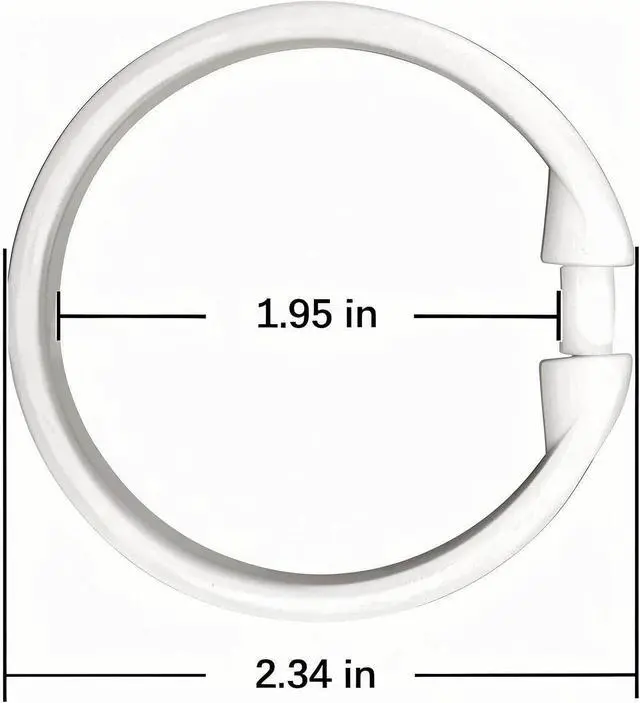 Alt view image 2 of 6 - 24 PCS White Plastic Shower Curtain Rings,Shower Curtain Hooks | Sturdy, Easy to install,Versatile