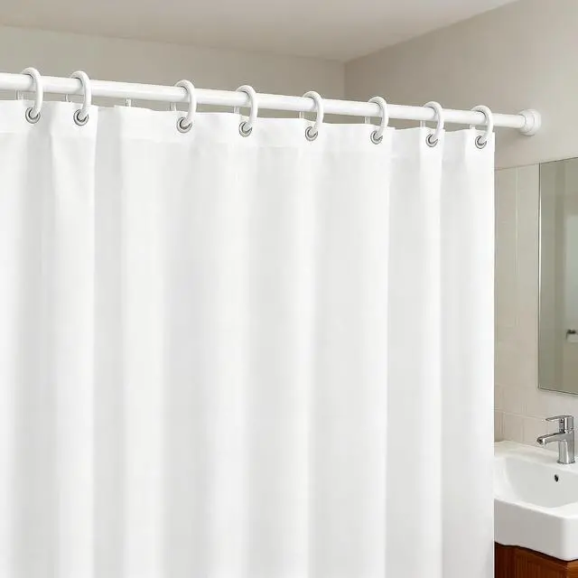 Alt view image 3 of 6 - 24 PCS White Plastic Shower Curtain Rings,Shower Curtain Hooks | Sturdy, Easy to install,Versatile