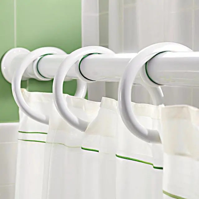 Alt view image 6 of 6 - 24 PCS White Plastic Shower Curtain Rings,Shower Curtain Hooks | Sturdy, Easy to install,Versatile