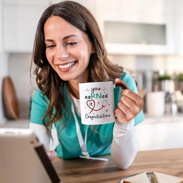 Alt view image 4 of 7 - YHRJWN Nurse Graduation Gifts for Women, Nursing Medical School Graduation Gifts for Practitioner Medical Assistant Registered Nurses, RN Gift for Nurses, You Earned it Congratulations Mug11 Oz
