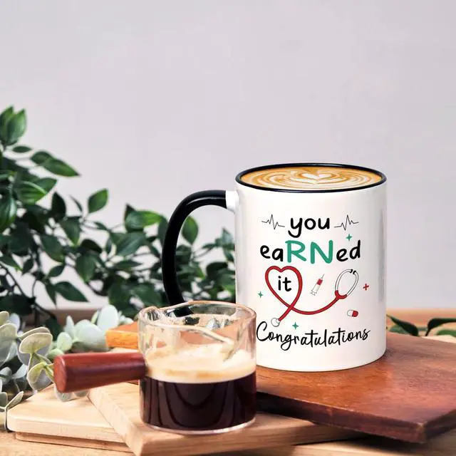 Alt view image 5 of 7 - YHRJWN Nurse Graduation Gifts for Women, Nursing Medical School Graduation Gifts for Practitioner Medical Assistant Registered Nurses, RN Gift for Nurses, You Earned it Congratulations Mug11 Oz