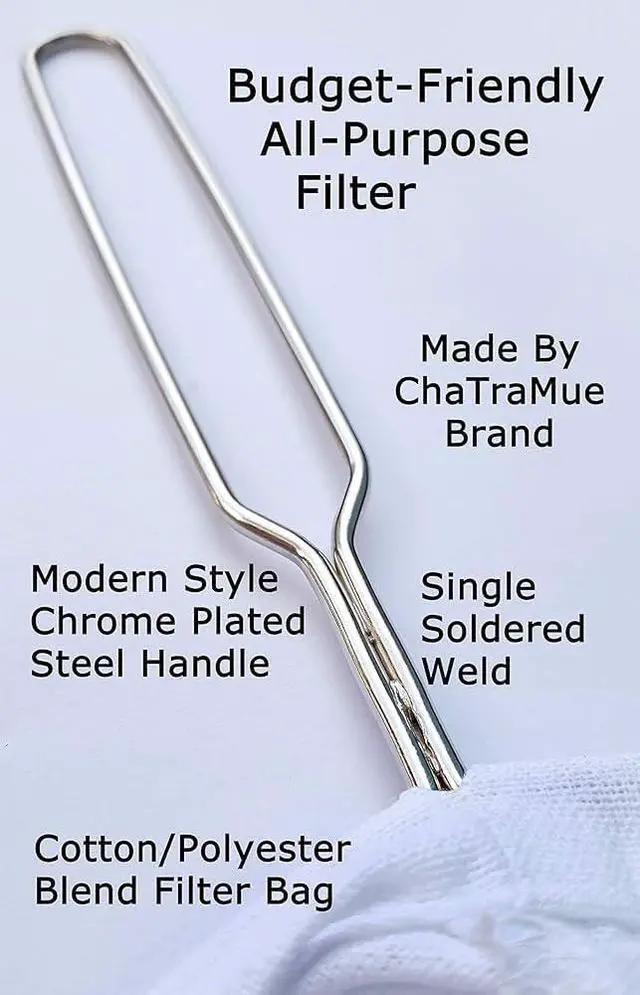 Alt view image 4 of 5 - ChaTraMue Thai Tea Filter Reusable Stainless Steel Strainer, Cloth Tea Muslin, Large Size (5.3 Inches)
