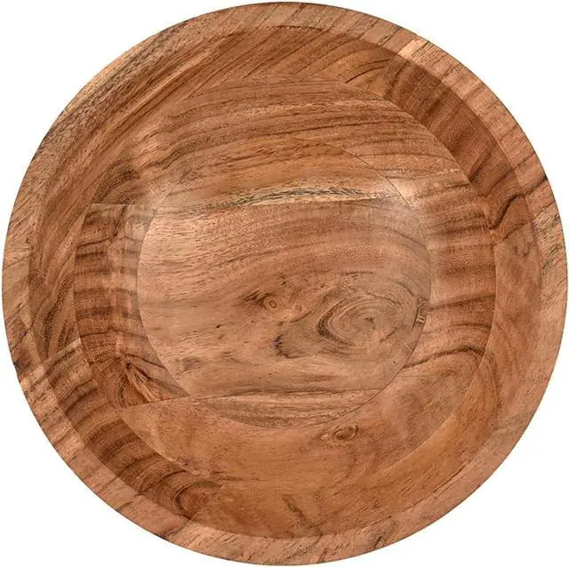 Alt view image 3 of 5 - Salad Bowl Acacia Wood wooden bowl for food, serving salads, pasta, cereal or popcorn For Your Kitchen Wooden Serving Bowl (8"x 8" x 3")
