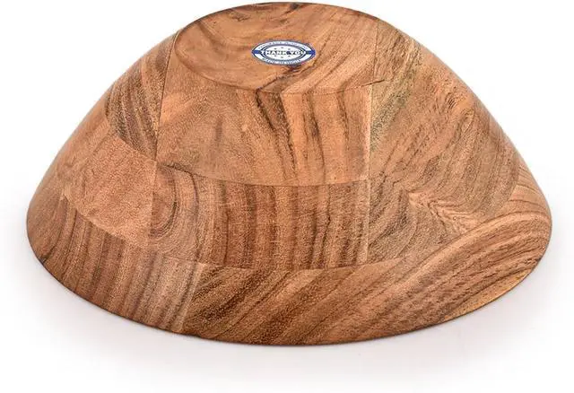 Alt view image 4 of 5 - Salad Bowl Acacia Wood wooden bowl for food, serving salads, pasta, cereal or popcorn For Your Kitchen Wooden Serving Bowl (8"x 8" x 3")