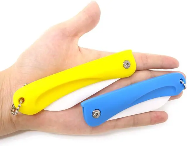 Alt view image 2 of 7 - Honbay 2PCS Ceramic Folding Knife Handy Fruit Knife for Home, Travel, Picnic, Camping, etc (Blue+Yellow)
