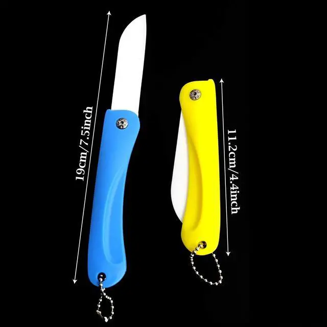 Alt view image 6 of 7 - Honbay 2PCS Ceramic Folding Knife Handy Fruit Knife for Home, Travel, Picnic, Camping, etc (Blue+Yellow)
