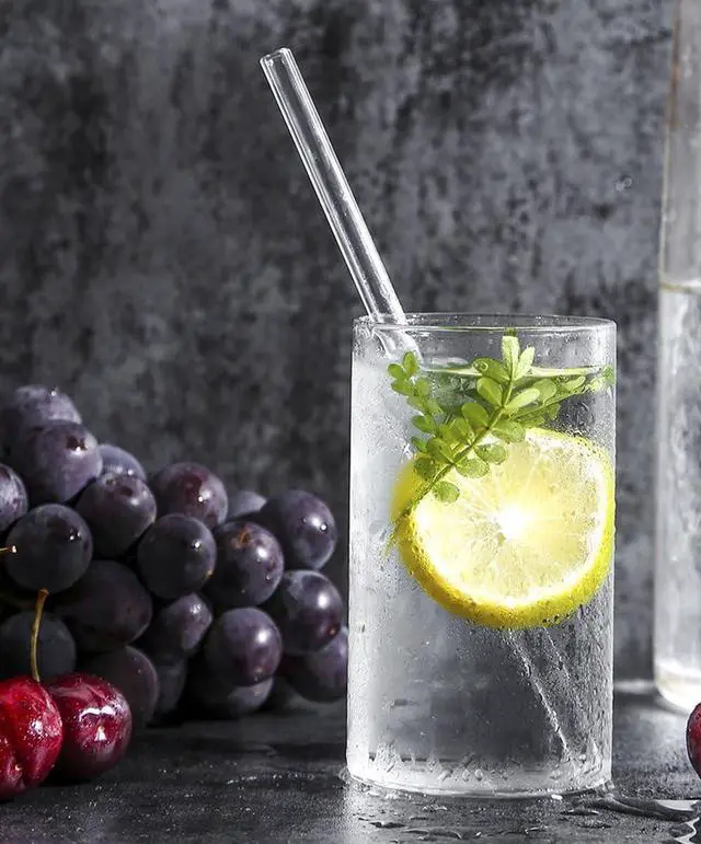 Alt view image 4 of 7 - 10-Piece Reusable Glass Drinking Straws - 10" x 10 mm - Smoothie Straws for Milkshakes, Frozen Drinks, Smoothies, Bubble Tea - Environmentally Friendly