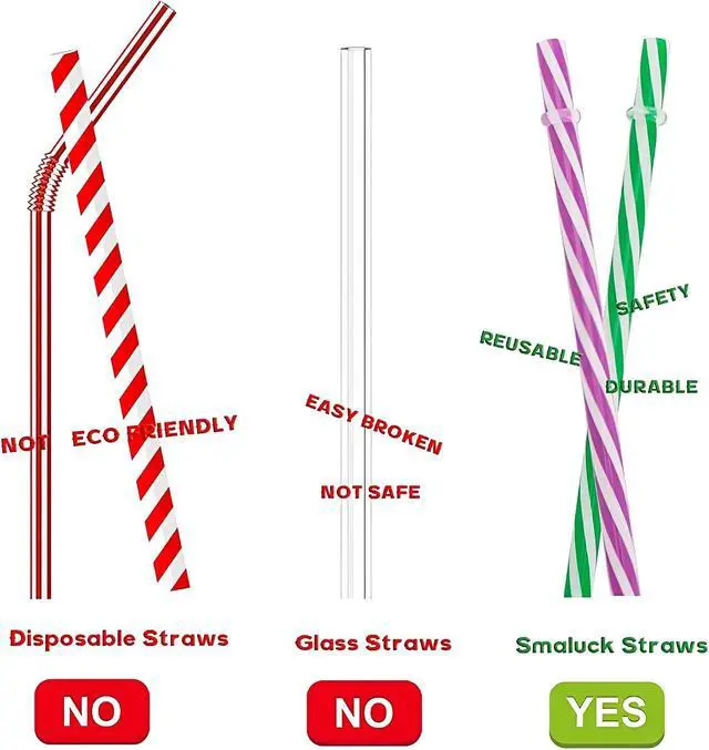 Alt view image 4 of 6 - 25 PCS Plastic Straws, 9" Reusable Plastic Straws with 1 Brushes, 6 Colors Replacement Drinking for Tumblers, YETI, Jars, Stanley, Starbucks