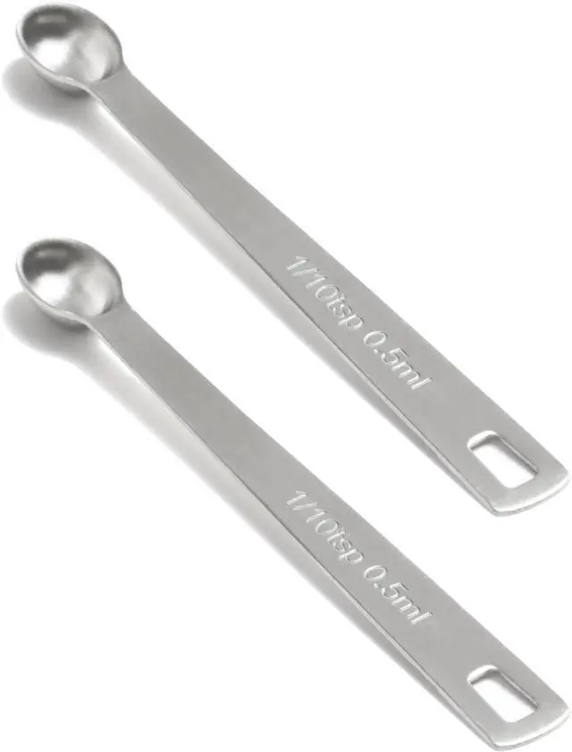 Main image of 2PCS 1/10tsp(0.5ml) Mini Measuring Spoon, Small Teaspoon for Tiny Amounts | High Precision, Food-Grade, Rust-Free, Dishwasher-Safe, Easy-Read Markings, Multi-Purpose, Sturdy & Durable