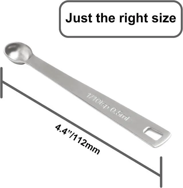 Alt view image 2 of 5 - 2PCS 1/10tsp(0.5ml) Mini Measuring Spoon, Small Teaspoon for Tiny Amounts | High Precision, Food-Grade, Rust-Free, Dishwasher-Safe, Easy-Read Markings, Multi-Purpose, Sturdy & Durable