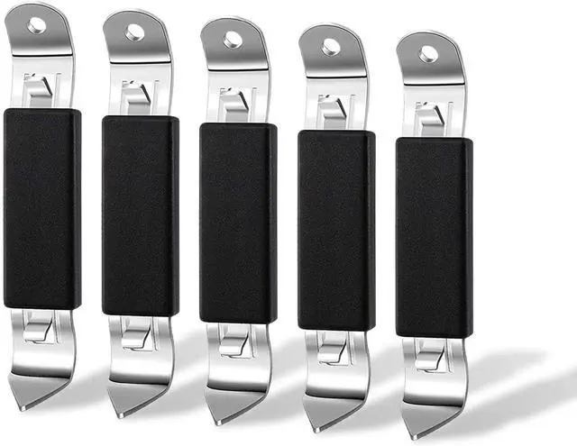 Main image of KTOJOY 5 Pack Magnetic Bottle Openers Stainless Steel Flat Bottle Opener, Solid and Beer Openers Small Bottle Opener Can Tapper with Magnet for Camping and Traveling