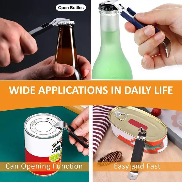 Alt view image 4 of 5 - KTOJOY 5 Pack Magnetic Bottle Openers Stainless Steel Flat Bottle Opener, Solid and Beer Openers Small Bottle Opener Can Tapper with Magnet for Camping and Traveling