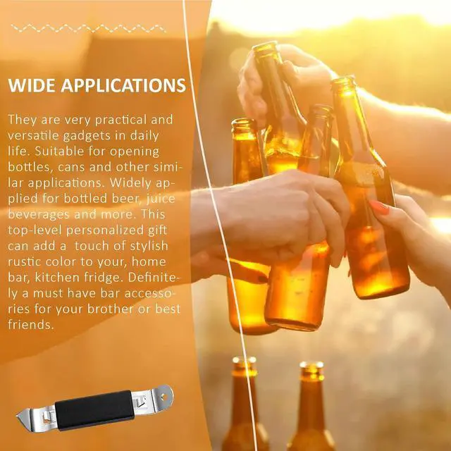 Alt view image 5 of 5 - KTOJOY 5 Pack Magnetic Bottle Openers Stainless Steel Flat Bottle Opener, Solid and Beer Openers Small Bottle Opener Can Tapper with Magnet for Camping and Traveling