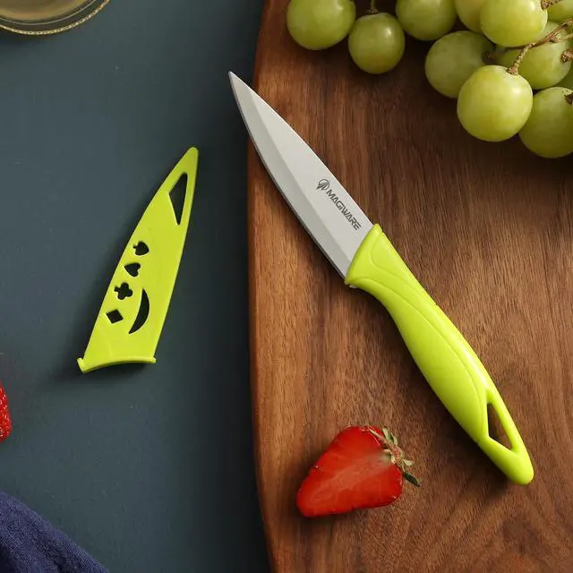 Alt view image 3 of 7 - Magiware Paring Knife, 8PCS Paring Knife Set with Cover, Small Kitchen Vegetable Fruit Knives, 3.5 Inch Ultra Sharp PP Handle