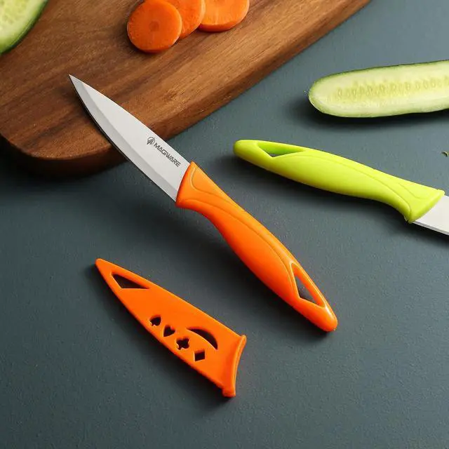 Alt view image 5 of 7 - Magiware Paring Knife, 8PCS Paring Knife Set with Cover, Small Kitchen Vegetable Fruit Knives, 3.5 Inch Ultra Sharp PP Handle