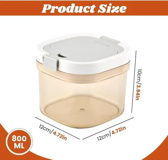 Alt view image 2 of 7 - Sugar Container with Spoon, 27fl oz/800ml Coffee Ground Container Formula Dispenser Airtight Food Storage Jar for Coffee Tea Flour Cereal, Easy to Clean